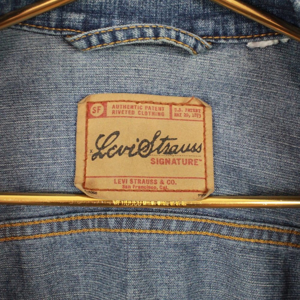 LEVI'S Blue Washed Button Down Streetwear Denim Jeans Jacket Size S - Picture 5 of 8